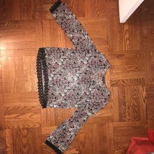 Paisley Top with Lace Trim